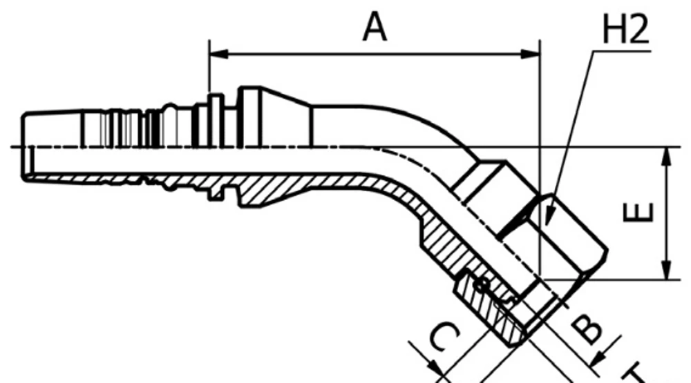 Manuli BSP 45° Hortum Rakoru INTERLOCK