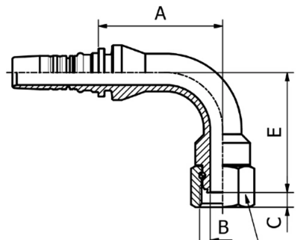 Manuli BSP 90°S Hortum Rakoru INTERLOCK PLUS Pimli