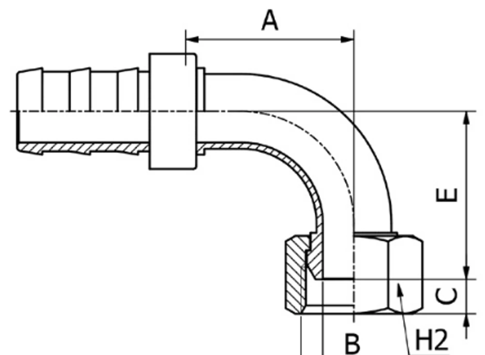 Manuli BSP 90°S Hortum Rakoru Pushlock