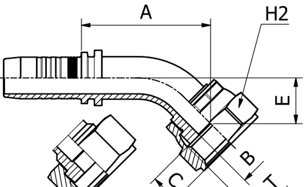 Manuli ORFS 45°S Hortum Rakoru (M22443)