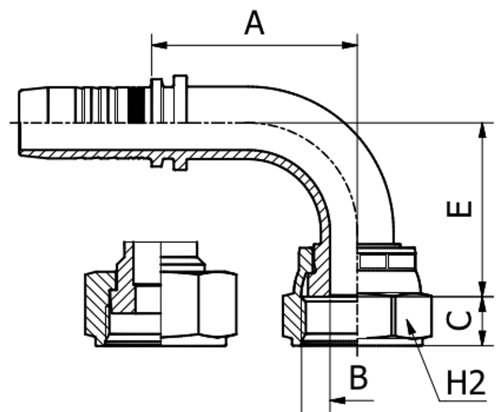 Manuli ORFS 90°S Hortum Rakoru (M22493)