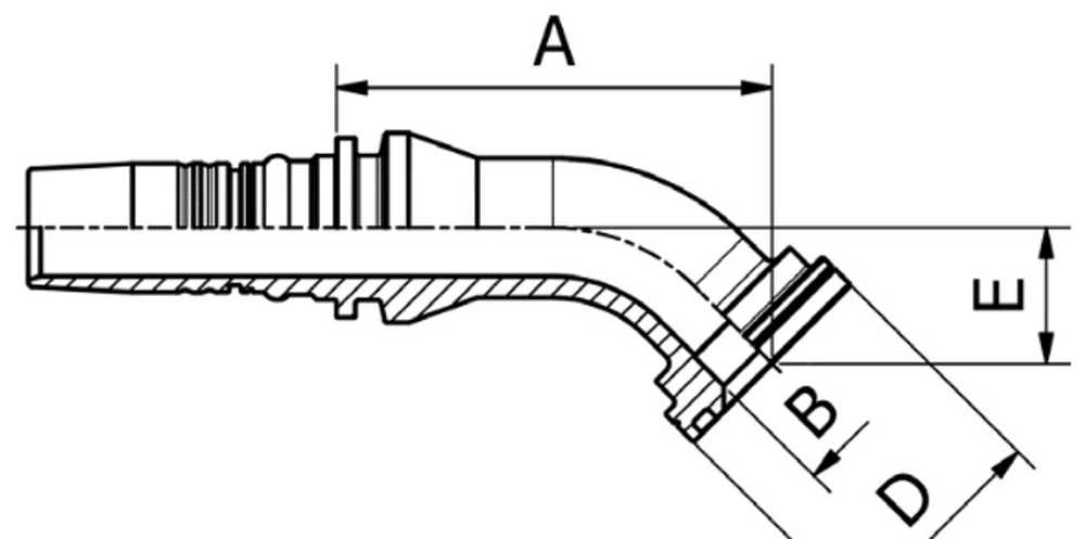 Manuli SAE 3000 45°F Hortum Rakoru INTERLOCK PLUS