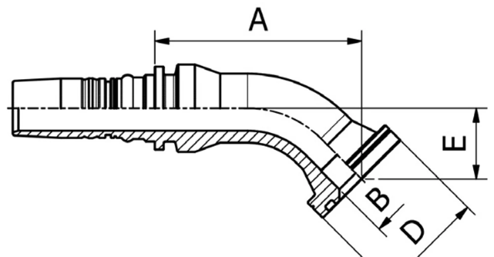 Manuli SAE 6000 45°F Hortum Rakoru INTERLOCK PLUS