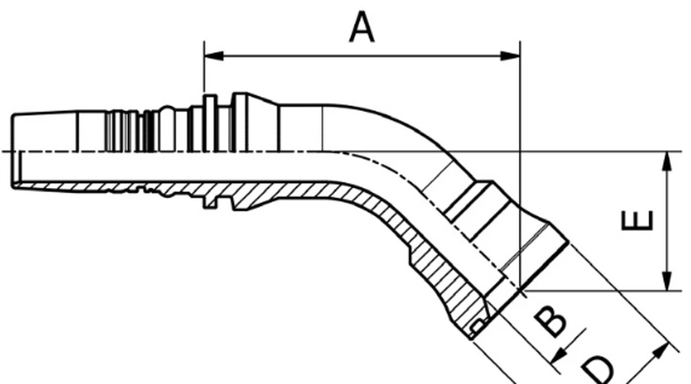 Manuli SAE 6000 45°F Xtraflange Hortum Rakoru INTERLOCK PLUS