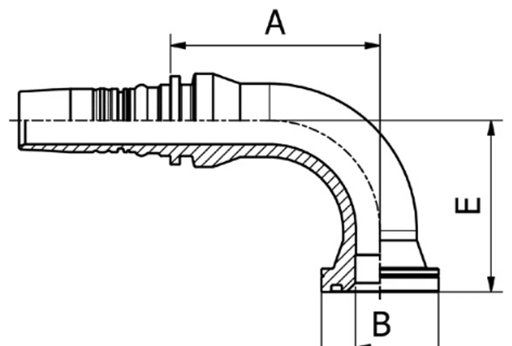 Manuli SAE 6000 90°F Hortum Rakoru INTERLOCK PLUS Paslanmaz