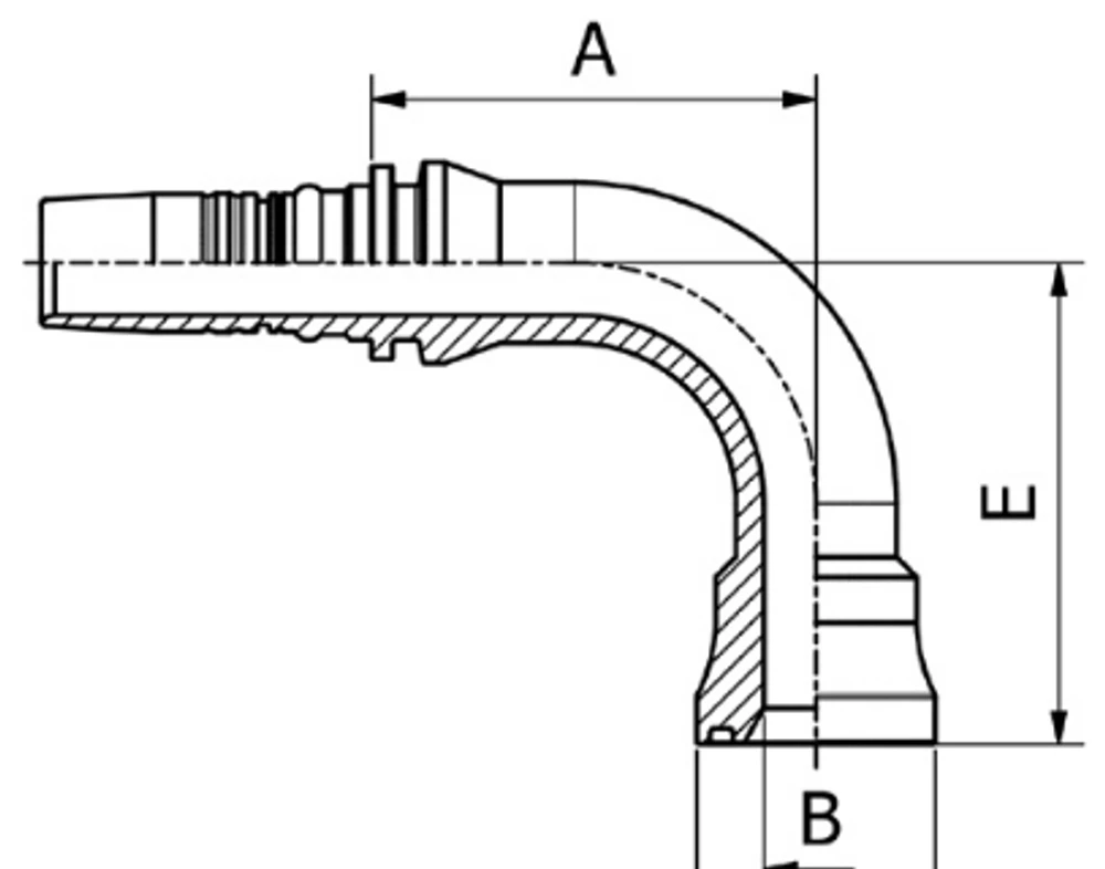 Manuli SAE 6000 90°F Xtraflange Hortum Rakoru INTERLOCK PLUS
