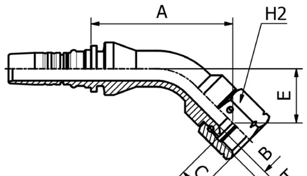 Manuli UNF 45°S Hortum Rakoru Pimli INTERLOCK